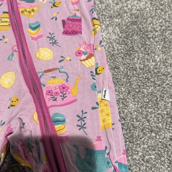 Little Sleepies Bamboo Zippy Pajamas Tea Party Size 3T - Picture 3 of 7